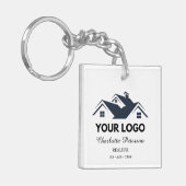 Aangepaste Logo & QR Code Vastgoed Sleutelhanger (Voorkant Links)