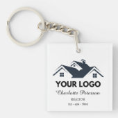 Aangepaste Logo & QR Code Vastgoed Sleutelhanger (Voorkant)