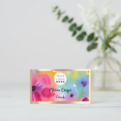 Aangepaste Logo QR Code Waterverf Gold Social Medi Visitekaartje (Staand voorkant)