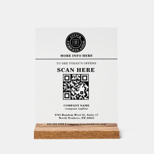 Aangepaste Logo QR Code Zakelijke Promotie Display (Voorkant)