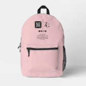 Aangepaste Logo | QR-code Zakelijke roze achtergro Bedrukte Rugzak (Voorkant)