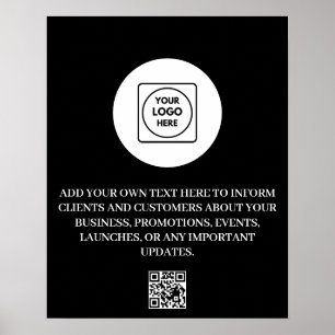 Aangepaste logo QR-code zwarte merk marketingposte Poster