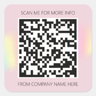 Aangepaste Logo QR-codenaam Hartelijk dank Roze po Vierkante Sticker