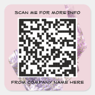 Aangepaste Logo QR-codenaam Hartelijk dank Roze wi Vierkante Sticker