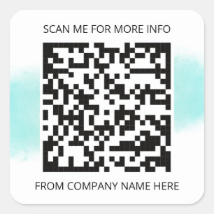 Aangepaste Logo QR-codenaam Hartelijk dank Vierkante Sticker