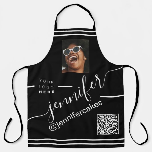 Aangepaste Logo QR Menu CODE Restaurant Schort (Voorkant)