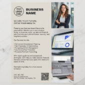 Aangepaste Logo QR Professionele Financiële Dienst Flyer (Voorkant)