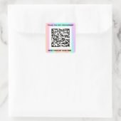 Aangepaste Logo QRCode-naam Dank u Holografen Vierkante Sticker (Tas)