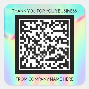 Aangepaste Logo QRCode-naam Hartelijk dank Vierkante Sticker