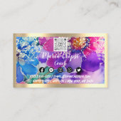 Aangepaste Logo QRCode Social Gold Holographic Flo Visitekaartje (Achterkant)