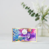 Aangepaste Logo QRCode Social Gold Holographic Flo Visitekaartje (Staand voorkant)