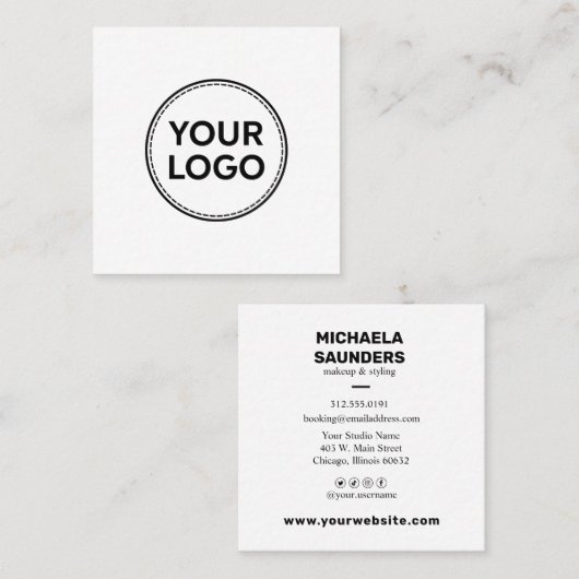 Aangepaste Logo reiniging en eenvoudig Vierkante Visitekaartje (Voorkant / Achterkant)