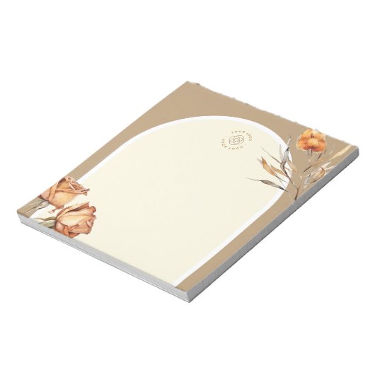 Aangepaste Logo Retro Arch Roos Business Notitieblok (Gedraaid)