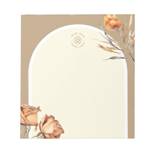 Aangepaste Logo Retro Arch Roos Business Notitieblok (Voorkant)