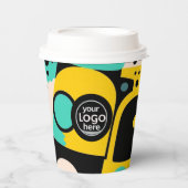 Aangepaste Logo Retro Papier Cup 8 oz Papieren Bekers (Voorkant)