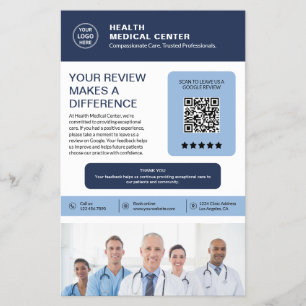 Aangepaste logo review QR zorgkliniek Flyer