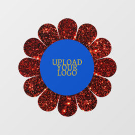 Aangepaste Logo Rode Glitter Flower Lijst Raamsticker