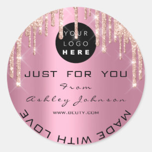 Aangepaste Logo Roos schijven gemaakt met liefdesr Ronde Sticker