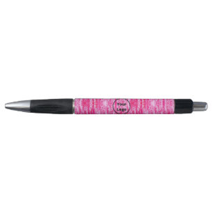 Aangepaste logo roze en witte pixel pen