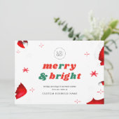 Aangepaste Logo Santa Hat Kerstvakantie Kaart (Staand voorkant)