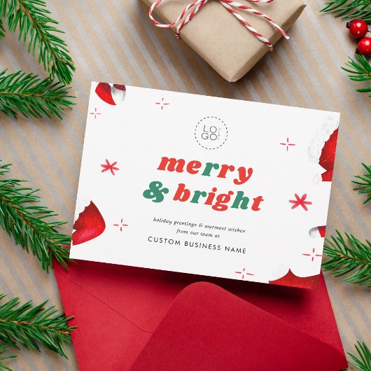 Aangepaste Logo Santa Hat Kerstvakantie Kaart