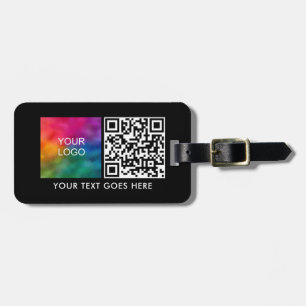 Aangepaste Logo Scan me QR-code Barcode Naam Tekst Bagagelabel