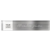 Aangepaste Logo Silver Elegant Professional Naambordje (Voorkant)