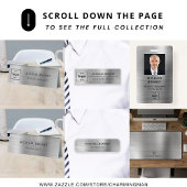 Aangepaste Logo Silver Grey Professional Business Naamplaatje