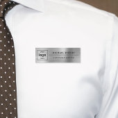 Aangepaste Logo Silver Grey Professional Business Naamplaatje