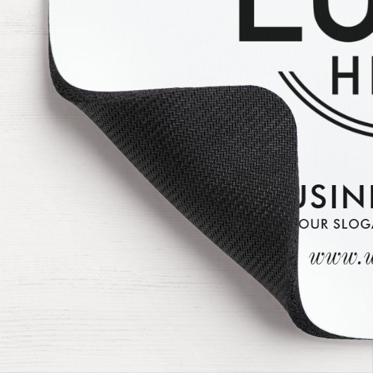 Aangepaste Logo Simple Minimal White Name Website Muismat (Hoek)