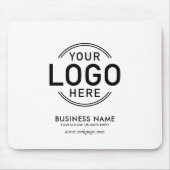 Aangepaste Logo Simple Minimal White Name Website Muismat (Voorkant)