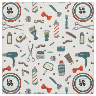 Aangepaste Logo Sjabloon Retro Barber Winkel op cr Stof