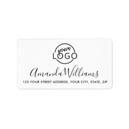 Aangepaste logo sjabloon vrouwelijk retour adres etiket