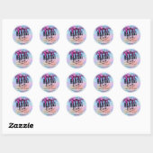 Aangepaste Logo Small Business Holographic Pink Dr Ronde Sticker (Vel)