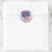 Aangepaste Logo Small Business Holographic Pink Dr Ronde Sticker (Tas)