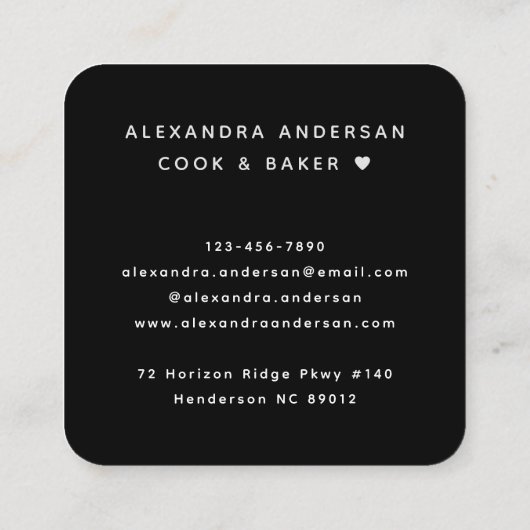 Aangepaste Logo Social Media Eenvoudig Modern Mini Vierkante Visitekaartje (Achterkant)
