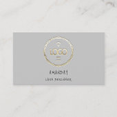 Aangepaste Logo sociale media QR-code Gold Grey Visitekaartje (Voorkant)