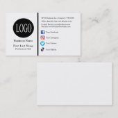 Aangepaste Logo sociale mediapictogrammen minimali Visitekaartje (Voorkant / Achterkant)