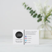Aangepaste Logo sociale mediapictogrammen minimali Visitekaartje (Staand voorkant)