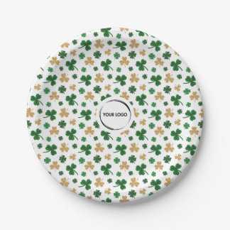 Aangepaste Logo St. Patrick Shamrock Green Gold Papieren Bordje