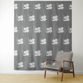 Aangepaste logo Step Repeat Grijs fotohokje achter Wandkleed (In situ)