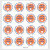 Aangepaste Logo Stickers 16 per vel (Vel)