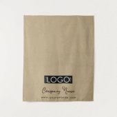 Aangepaste Logo Tafel Runner Banner Script Kraft Wandkleed (Voorkant)
