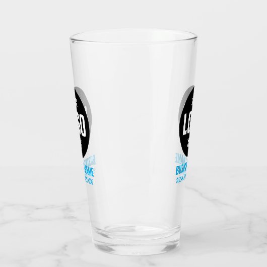 Aangepaste Logo & tekst 16oz blauw gepersonaliseer Glas (Links)