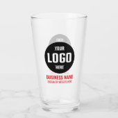 Aangepaste Logo & tekst 16oz rood gepersonaliseerd Glas (Achterkant)