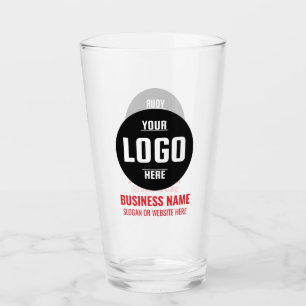 Aangepaste Logo & tekst 16oz rood gepersonaliseerd Glas