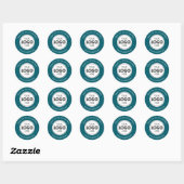 Aangepaste Logo / Tekst Blauwgroen ronde Stickers  (Vel)