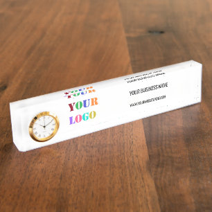 Aangepaste Logo tekst Business Desk Naam Bord Sjab Naambordje