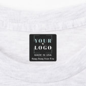 Aangepaste Logo Tekst en Country Square Zwart Kled Labels (Aangebracht)