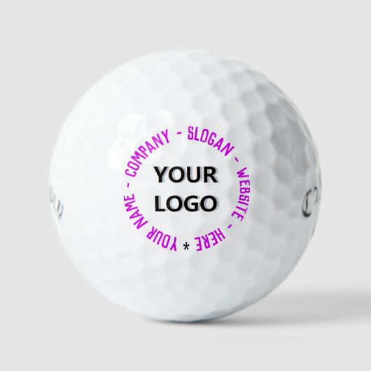 Aangepaste Logo tekst en kleur golfballen Sjabloon (Voorkant)